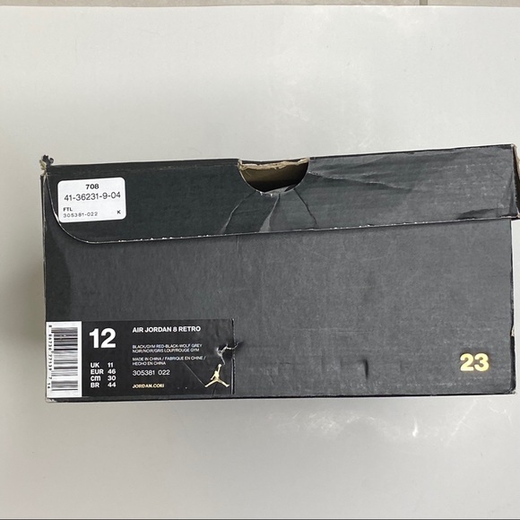 AIR JORDAN 8 CEMENT
Black/Gym Red-Black-Wolf Grey - Picture 13 of 14